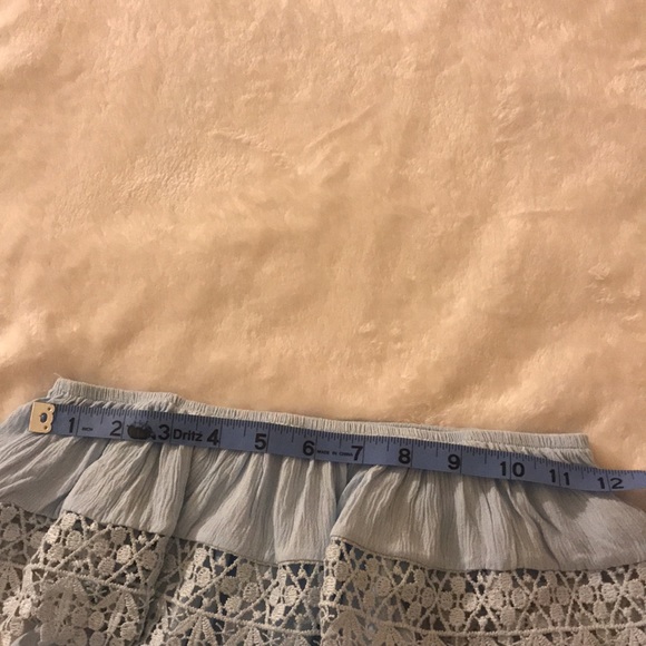 Baby Blue Flowy Top with Crotchet Fringe Off the Shoulders or On the Shoulders🦋 - Picture 7 of 8